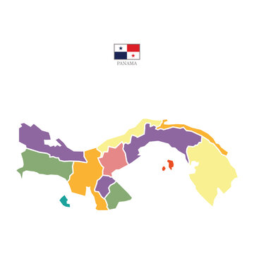 Silhouette and colored Panama map