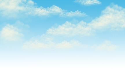 Background with sky and clouds. Atmosphere Full natural event. Digital illustration.