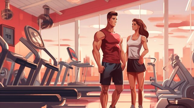 Sculpting Together: A Dynamic Couple's Fitness Journey in the Gym