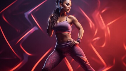 Sculpting Strength: A Captivating Studio Shot of a Sporty Woman's Fitness Journey