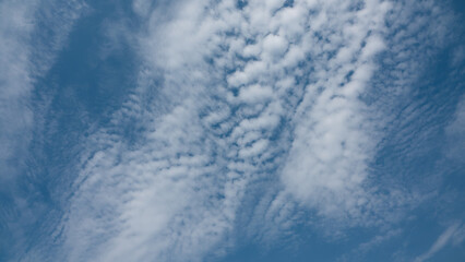 Cirrostratus clouds and blue sky in sunny day. stock photo