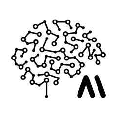 AI brain artificial intelligence icon sign vector illustration