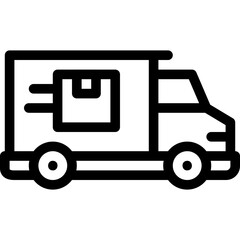Delivery truck icon on transparent background
