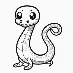 Fototapeta premium Cartoon snake full body outlin
