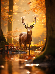 A Photo of a Deer in an Autumn Setting