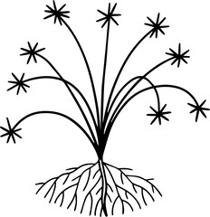 Fototapeta na wymiar cartoon tree with root illustration.