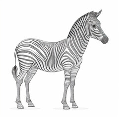 Cartoon zebra full body outline