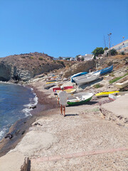 boats on the beach in island