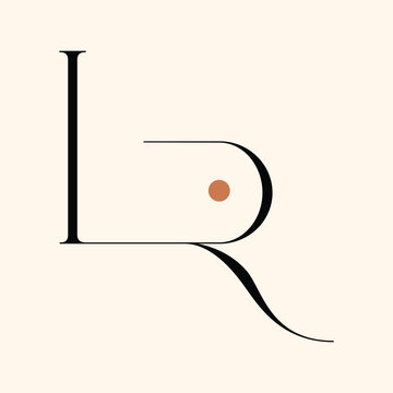 LR letter logo design on luxury background