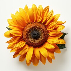 Obraz premium Full Viewsunflower Helianthus Annuus , Isolated On White Background, For Design And Printing