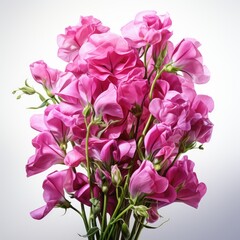 Full Viewsweet Pea Lathyrus Spp. , Isolated On White Background, For Design And Printing