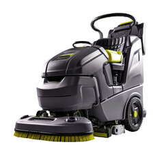 Fototapeta premium floor scrubbing machine isolated on transparent background - janitorial service concept