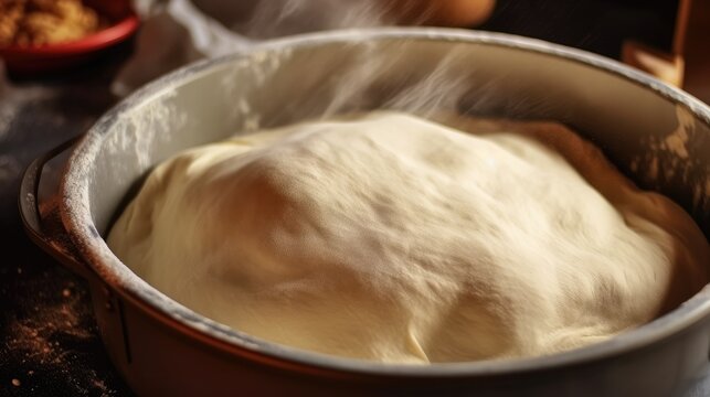 Dough in pan
