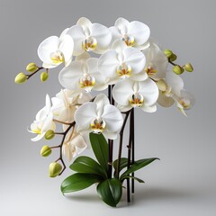 Full View Platystele Orchid On A Completely , Isolated On White Background, For Design And Printing