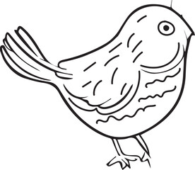 A hand drawn bird outline illustration