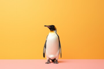 One full penguin on coloured background.
