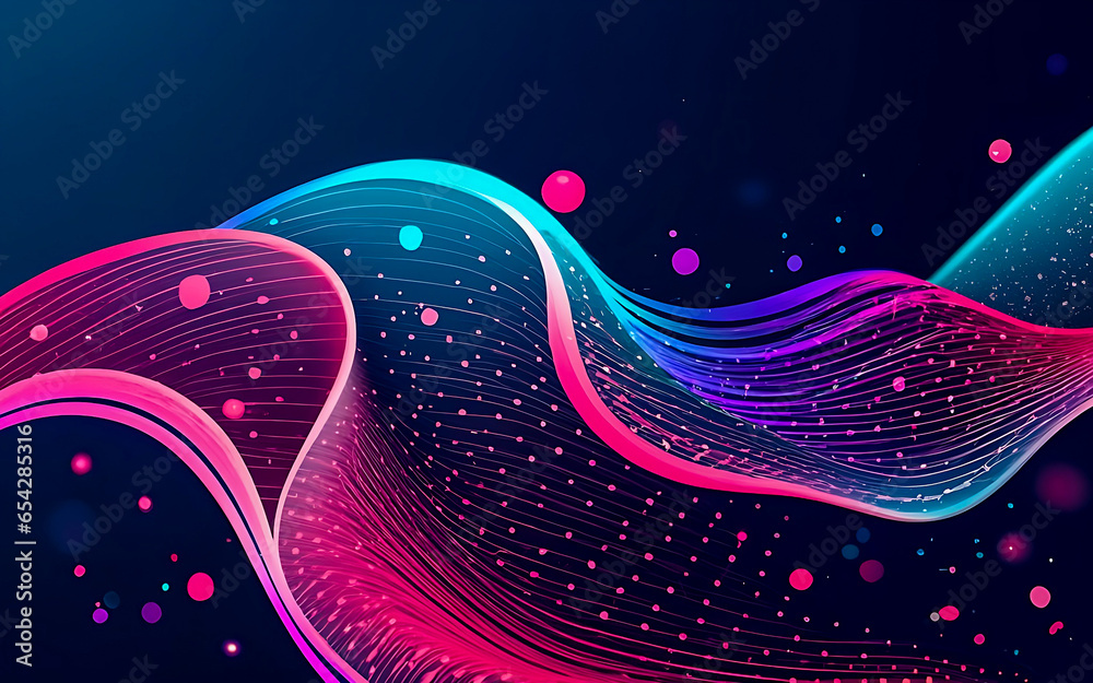 Fototapete 3d abstract abstract pattern backdrop in multi colored wave of colorful shade of cool lighting dark 