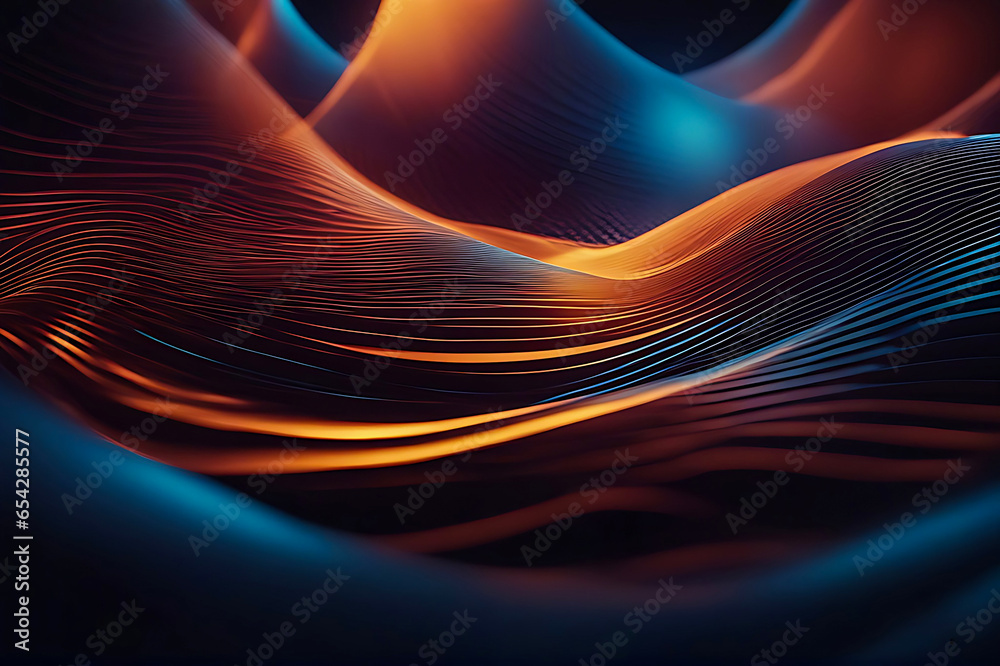 Fototapete 3D abstract  abstract pattern backdrop in multi colored  wave of colorful shade of cool lighting dark contrast computer graphics generative ai for wallpaper