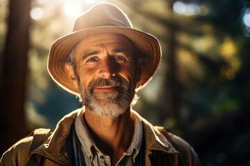 Fototapeta premium Portrait of a man expert in sustainability. Generative AI.