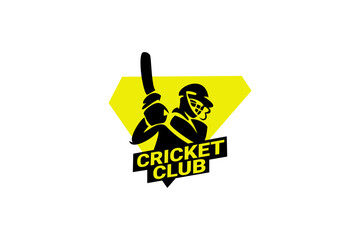 Cricket Logo or football club sign Badge. Cricket logo with shield background vector design. Vector illustration. 