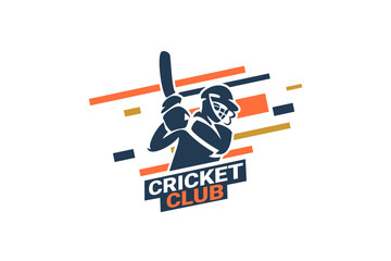 Cricket Logo or football club sign Badge. Cricket logo with shield background vector design. Vector illustration. 