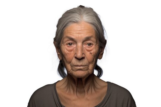 An image depicting the aged face of a woman with deep wrinkles. This photo captures the natural beauty of aging. Suitable for use in articles, blogs, or advertisements related to aging, beauty, and li