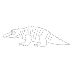 Hand-drawn Alligator. Vector editable stroke.