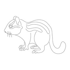 Hand-drawn Chipmunk. Vector editable stroke.