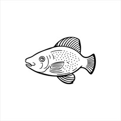 Simple brill fish flat Icon black vector