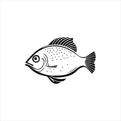 Simple brill fish flat Icon black vector