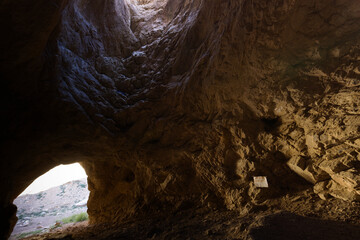 The white cave where prehistoric men lived, Mongolia