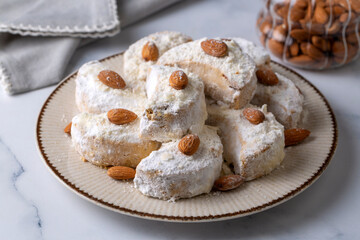 Traditional Kavala cookies with almond