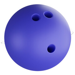 Bowling ball clipart flat design icon isolated on transparent background, 3D render sport and exercise concept