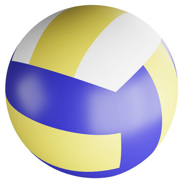 Volleyball clipart flat design icon isolated on transparent background, 3D render sport and exercise concept