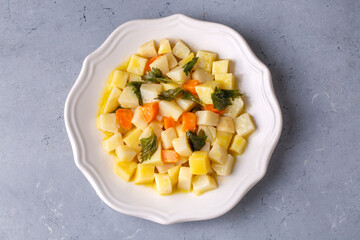 Turkish olive oil foods; celery (Turkish name; Zeytinyagli kereviz)