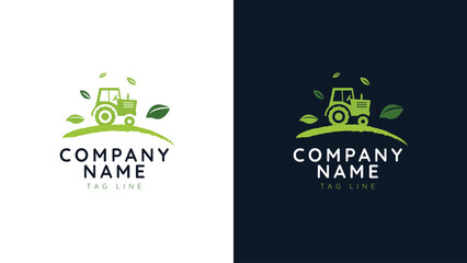 tractor natural logo, Agro farm vector logo design template.  © Logo Majesty
