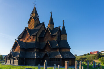 Fototapeta na wymiar Heddal stave church. Norway's largest stave church, Tlemark, Norway.