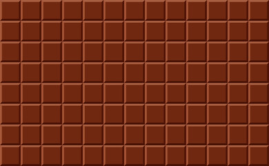 Chocolate bar seamless pattern.  Dark chocolate background for wallpaper or graphic design.  Unwrapped square pieces of chocolate. 