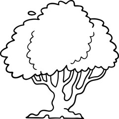 cartoon tree with root illustration.