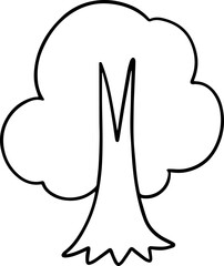 cartoon tree with root illustration.