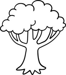 cartoon tree with root illustration.
