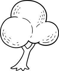 cartoon tree with root illustration.