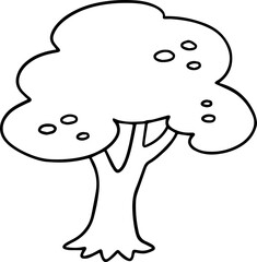 cartoon tree with root illustration.