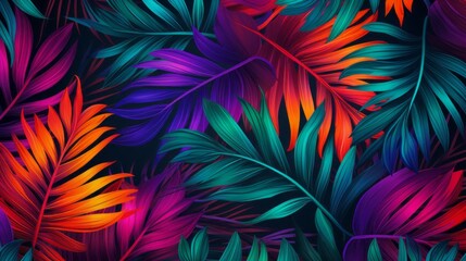 Fototapeta na wymiar Indoor Plants and Leaves Graphic Background Vaporwave and 80's colors