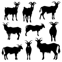 goat silhouettes set