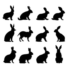 easter bunny silhouettes