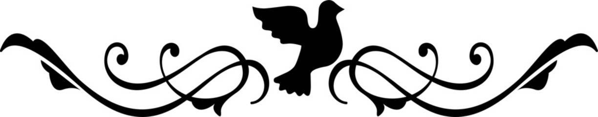 Decorative delimiter separator text with pigeon
