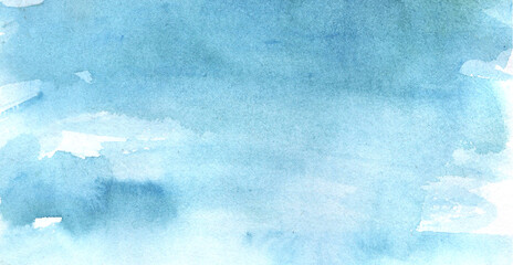 Watercolor background blue, winter background, snow background