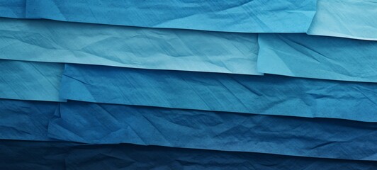 Blue gradient organic texture with overlapping crumpled paper layers - Abstract background illustration