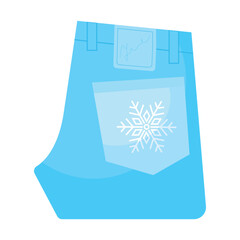 Vector cartoon image of winter clothes in blue shades. Elements for your design. Cold and new year concept